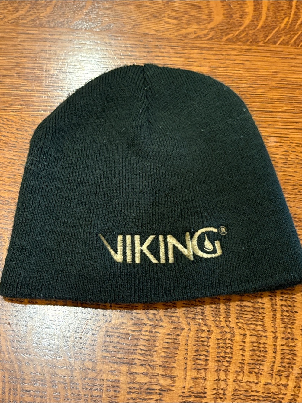 Viking Black Knit Beanie Hat